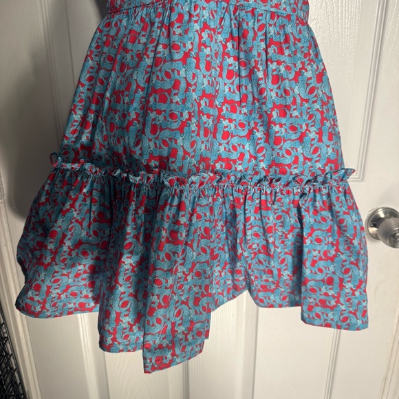 LHD La Tagliata Patterned Ruffle Mini Dress - size 6 - Picture 3 of 6